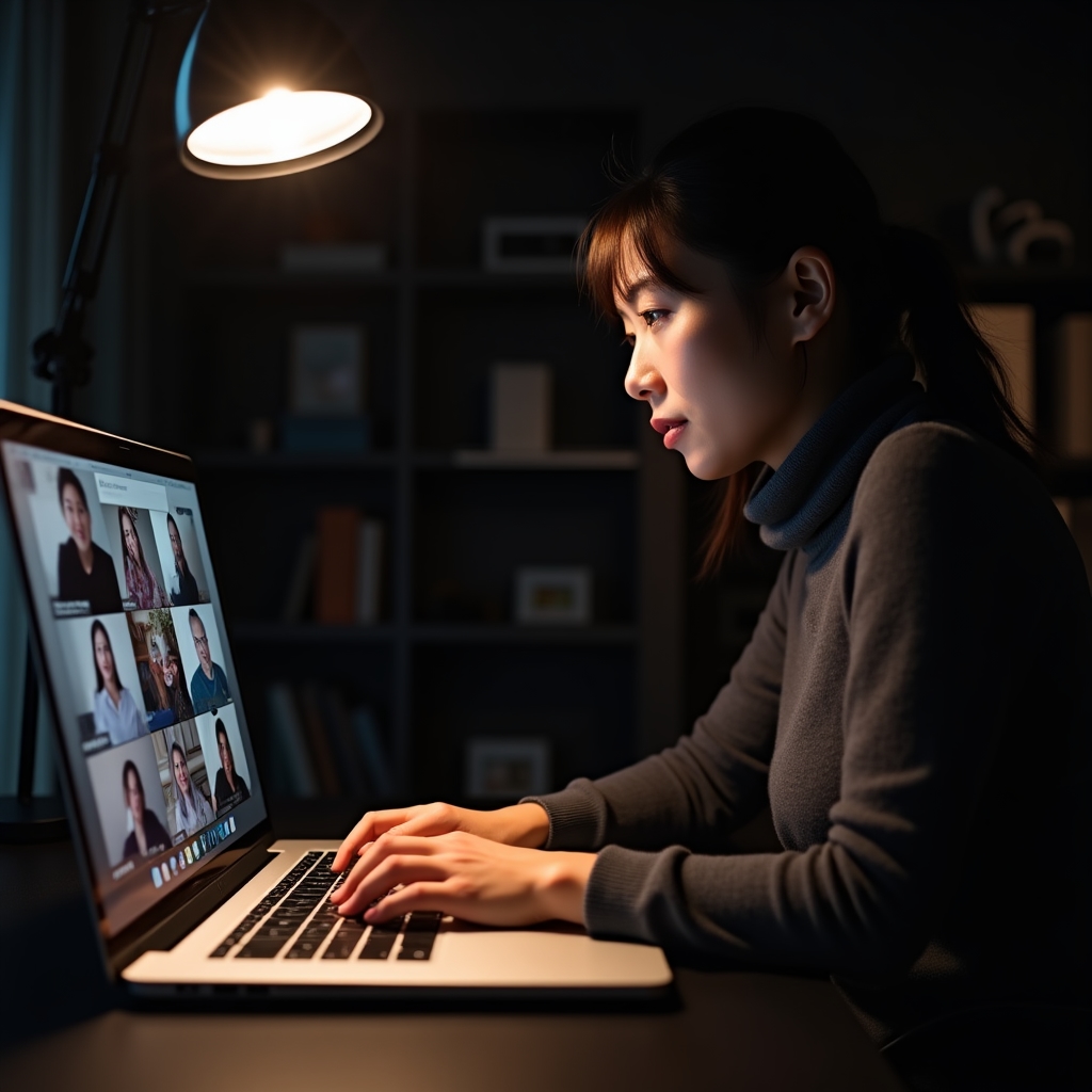 Online webinar session with participants engaging with financial psychology content